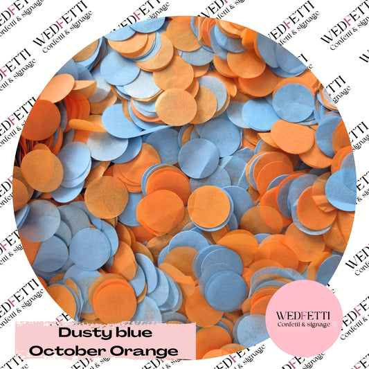 Circles Large 2.5cm Biodegradable - Dusty Blue October Orange