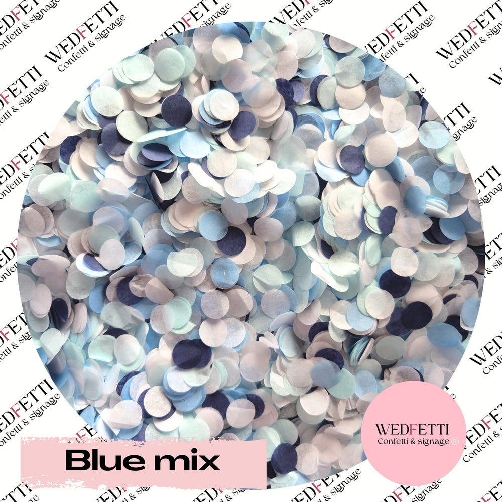 Slow falling paper Confetti - Blue Mix