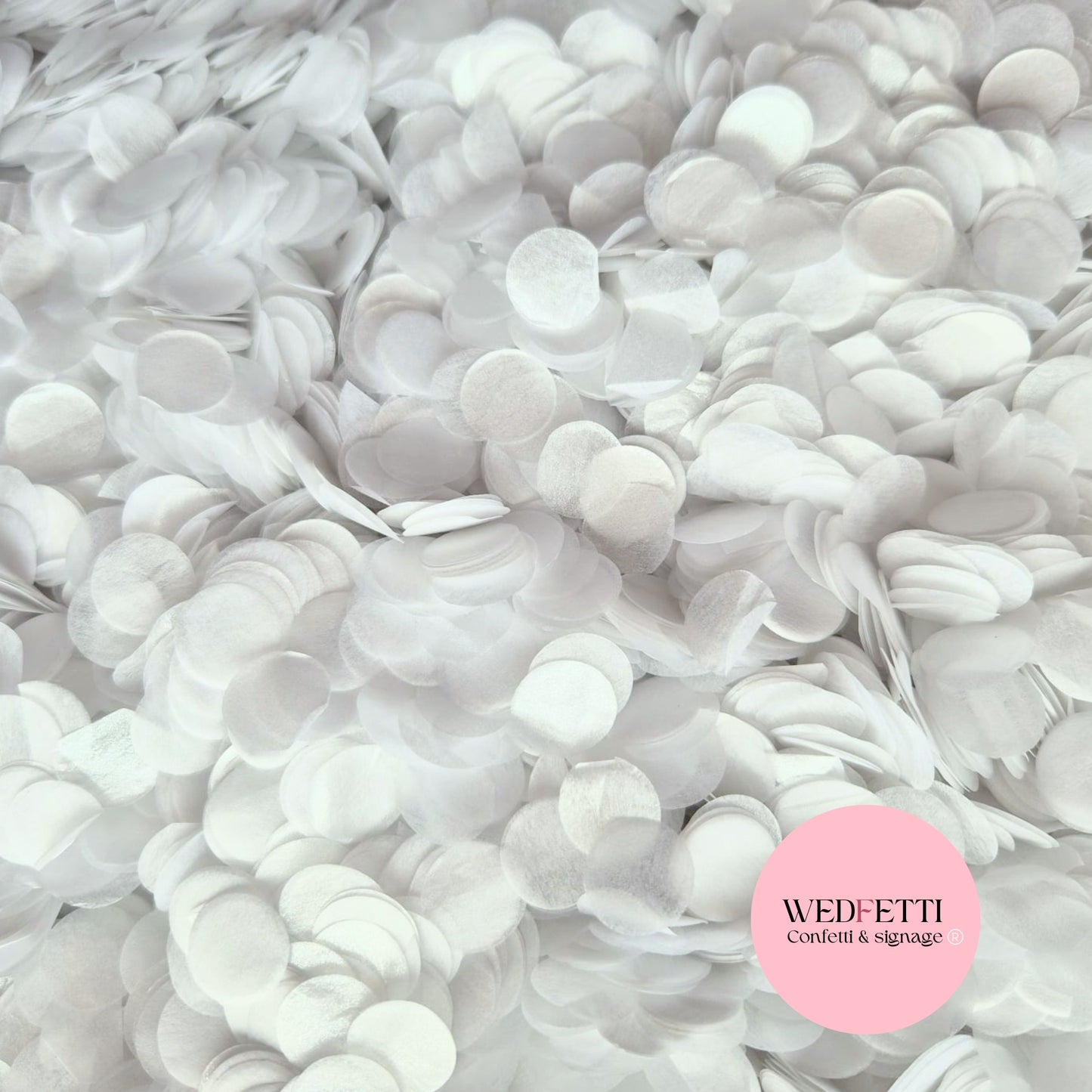 Shimmer Pearl White - 1.5cm Biodegradable Circles