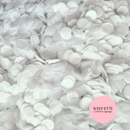 Shimmer Pearl White - 1.5cm Biodegradable Circles