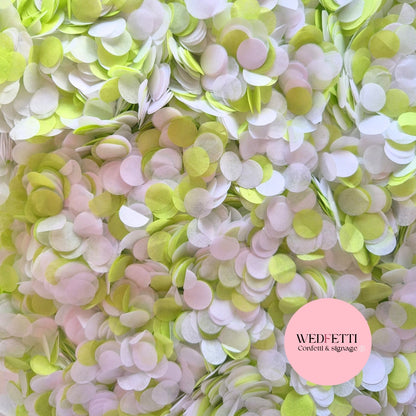 Slow falling paper Confetti - Lime White