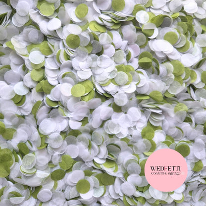 Slow falling paper Confetti - Shimmer White Deep Sage