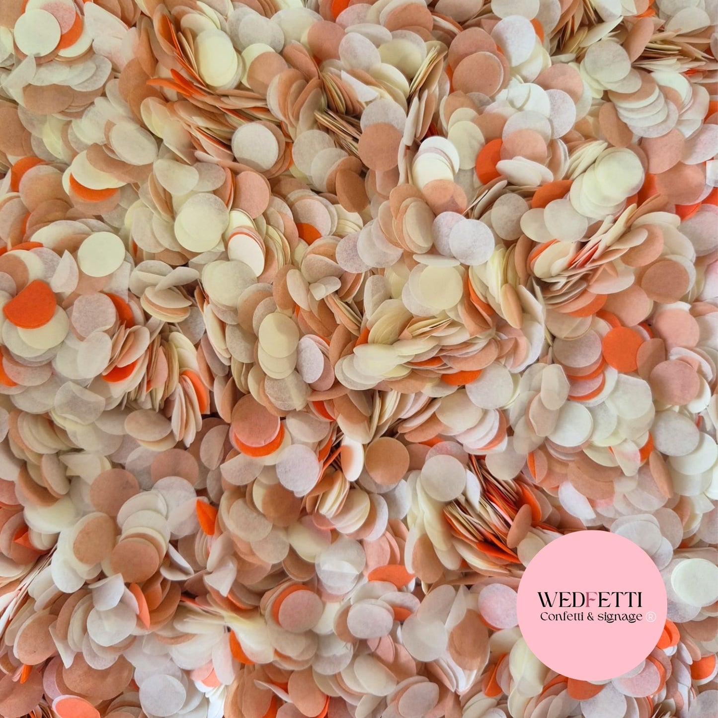 Slow falling paper Confetti - BPeach Light Ivory Burnt Orange