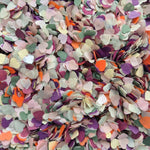 Paper Confetti hearts 1.5cm - Forest Ivory Purple Plum sage Fuschia Blush Orange