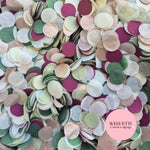 Circles Large 2.5cm Biodegradable - Light Rose Gold Light Ivory Light Sage Forest PlumB