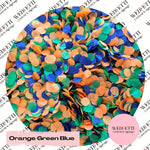 Slow falling paper Confetti - Orange Green Blue