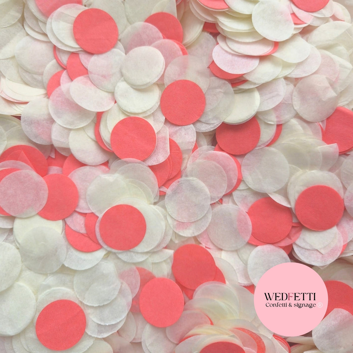 Circles Large 2.5cm Biodegradable - Rosey Red Light Ivory