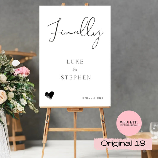 Welcome sign - Finally WedFetti