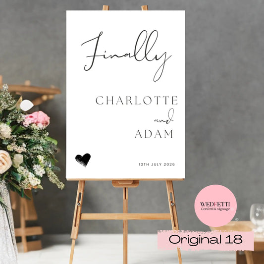 Welcome sign - Finally WedFetti