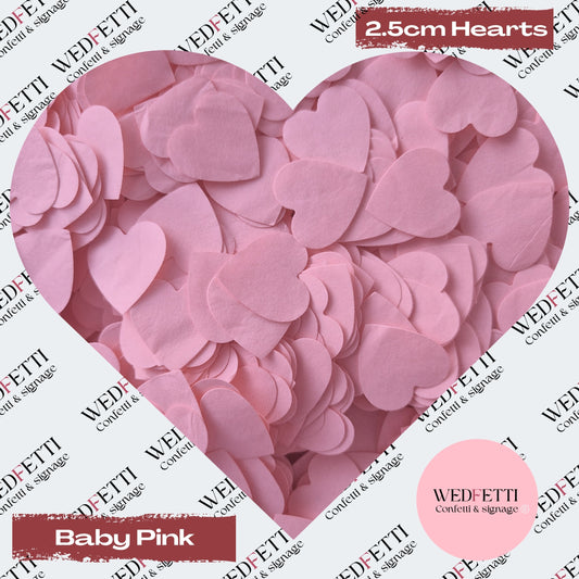 Biodegradable paper Confetti hearts - Baby Pink