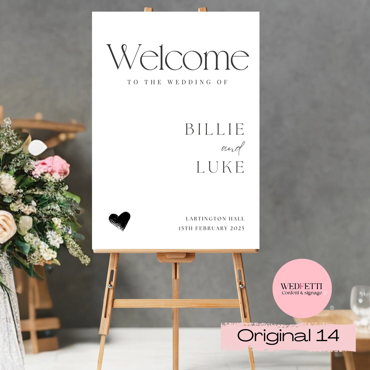 Welcome sign WedFetti