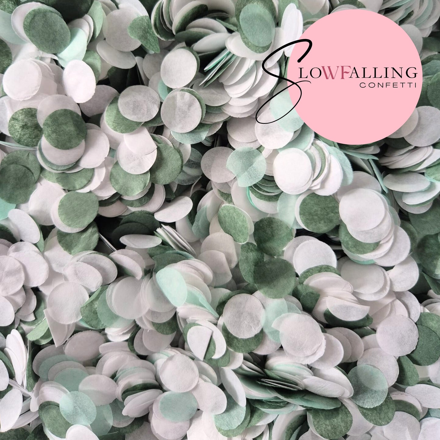 Slow falling paper Confetti - Sage mix