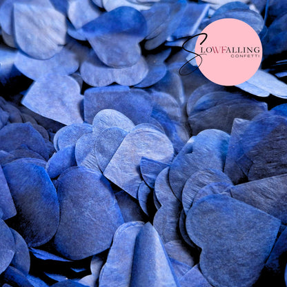 Biodegradable paper Confetti hearts - Dark Blue