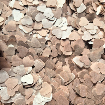 Shimmering metallic Rose Gold Biodegradable Confetti Hearts small