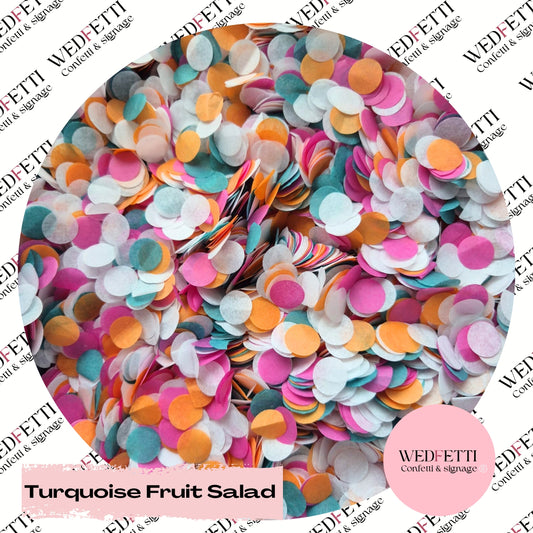 Biodegradable paper Confetti - Turquoise Fruit Salad