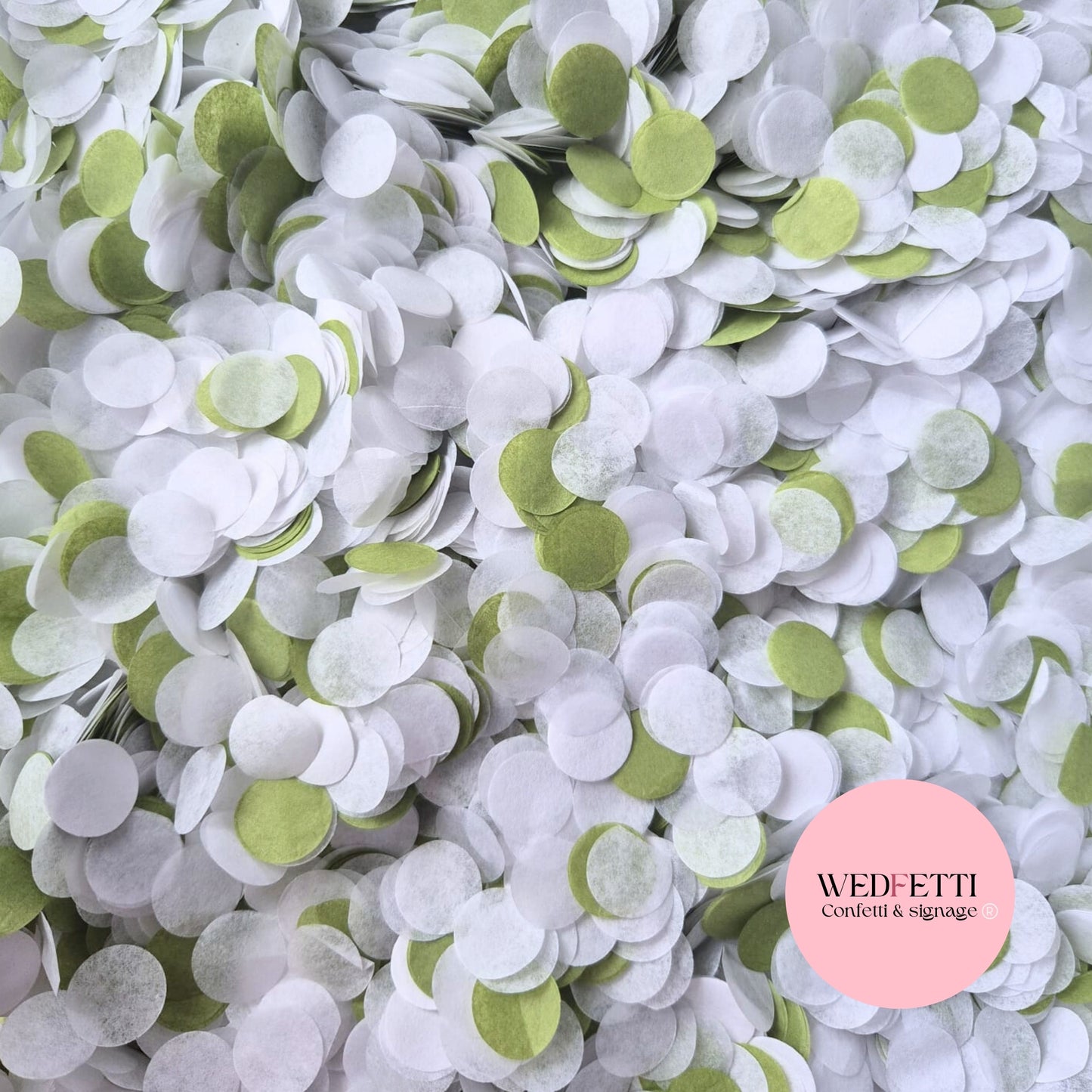 Slow falling paper Confetti - Deep Sage White