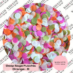 Slow falling paper Confetti - Deep Sage Fuschia Orange - B