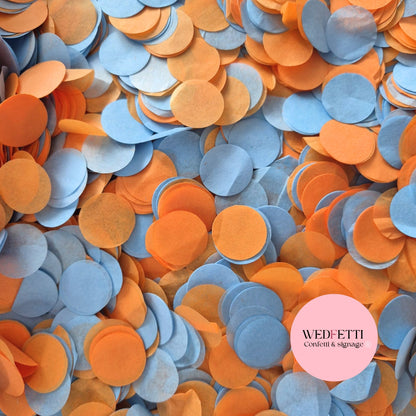 Circles Large 2.5cm Biodegradable - Dusty Blue October Orange