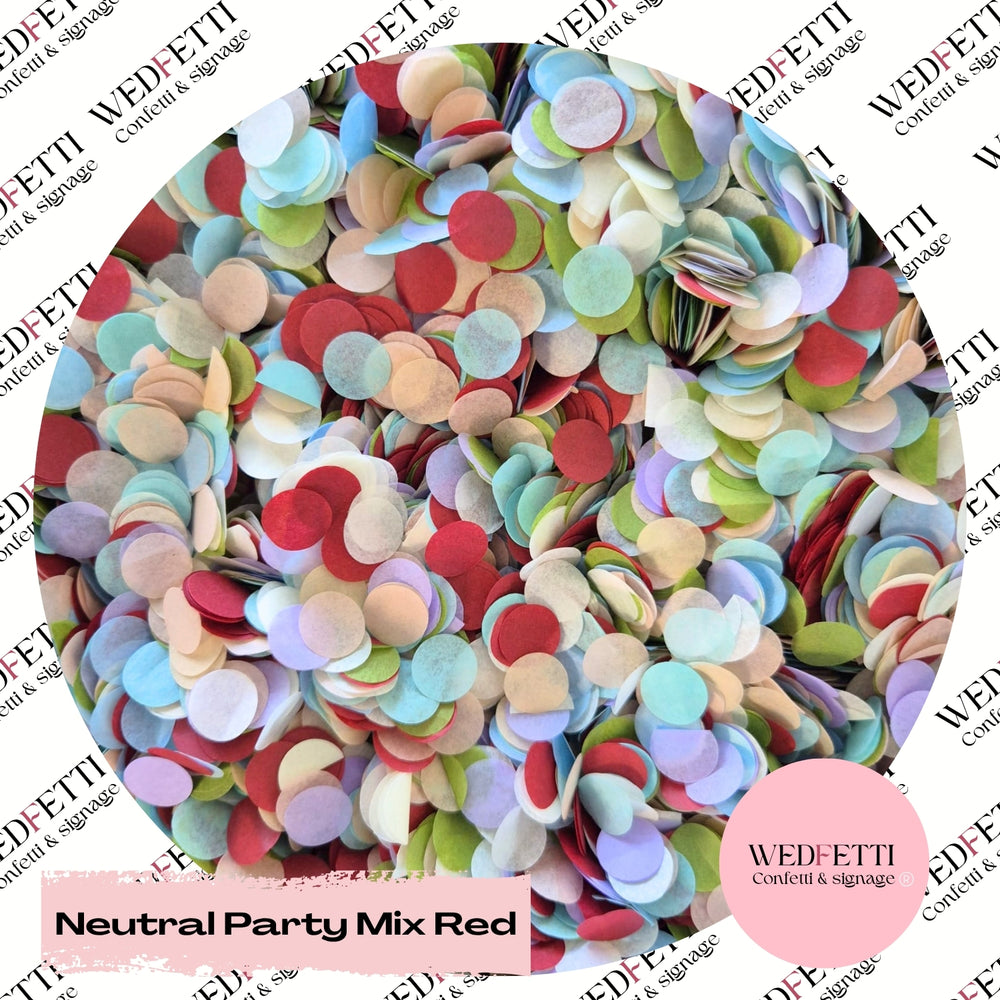 Slow falling paper Confetti - Neutral Party Mix Red