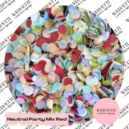 Slow falling paper Confetti - Neutral Party Mix Red