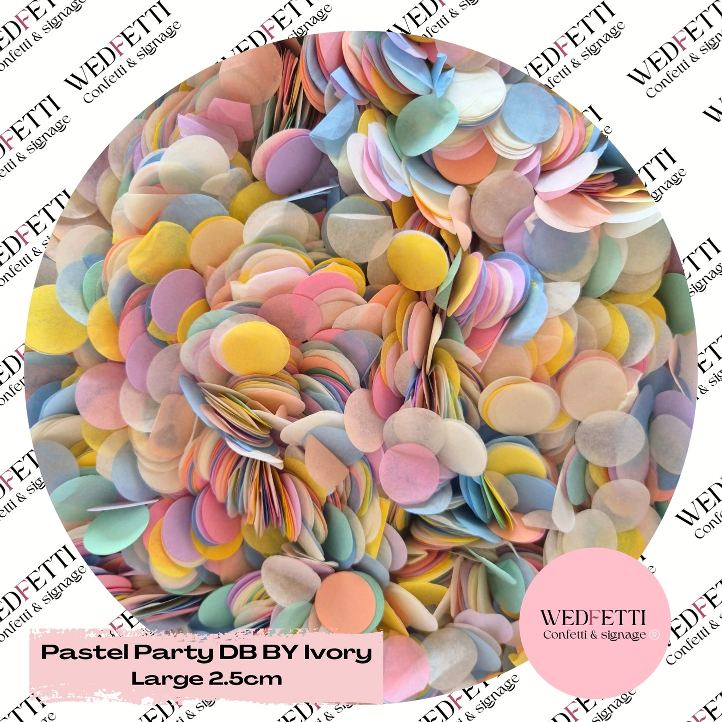 Circles Large 2.5cm Biodegradable - Pastel Party DB BY Ivory