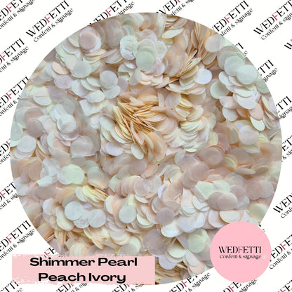 Slow falling paper Confetti - Shimmer Pearl Peach Ivory