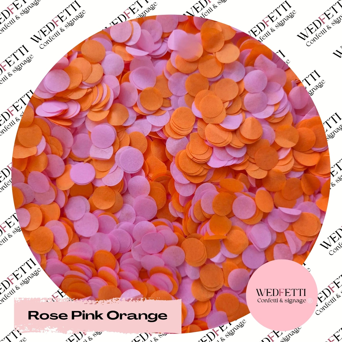 Slow falling paper Confetti - Rose Pink Orange