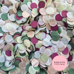 Circles Large 2.5cm Biodegradable - Light Rose Gold Light Ivory Light Sage Forest PlumB