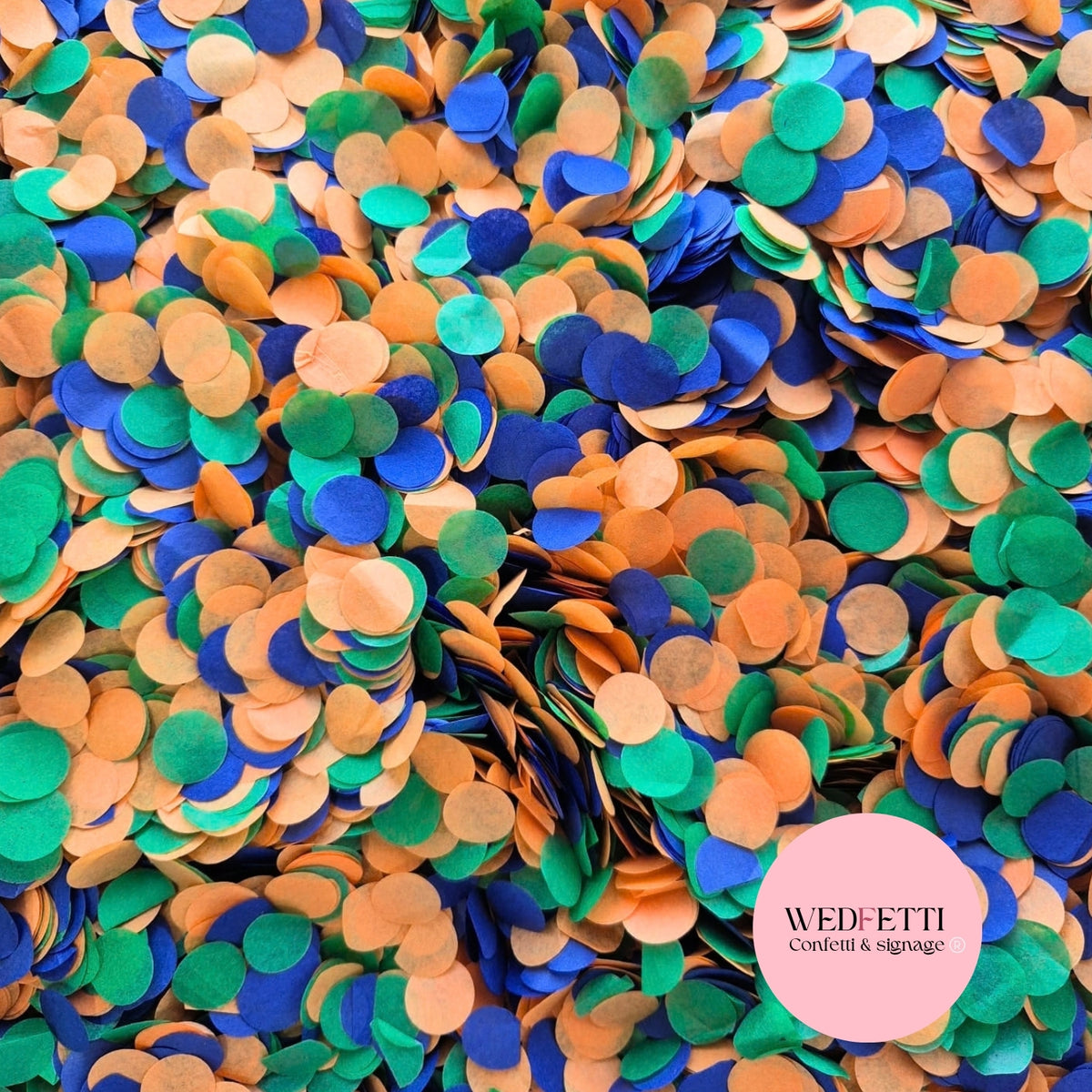 Slow falling paper Confetti - Orange Green Blue