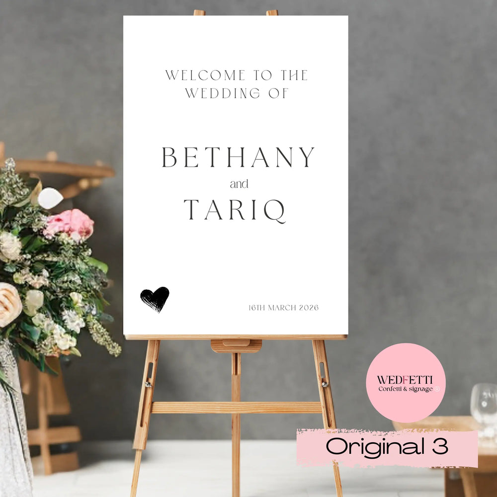 Welcome sign WedFetti