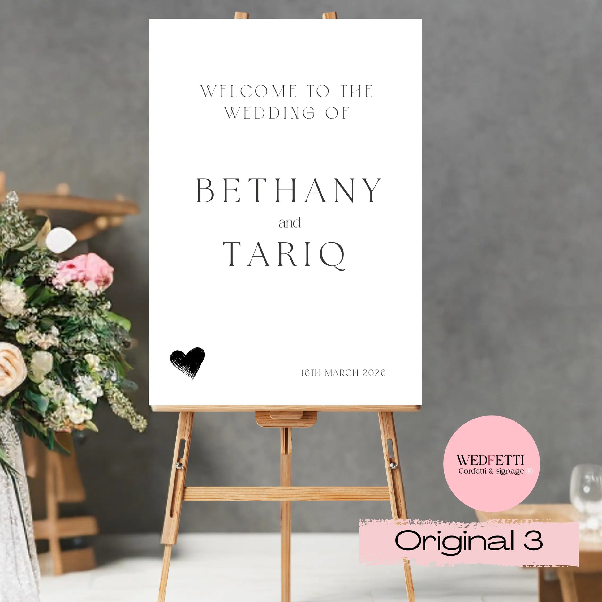 Welcome sign WedFetti