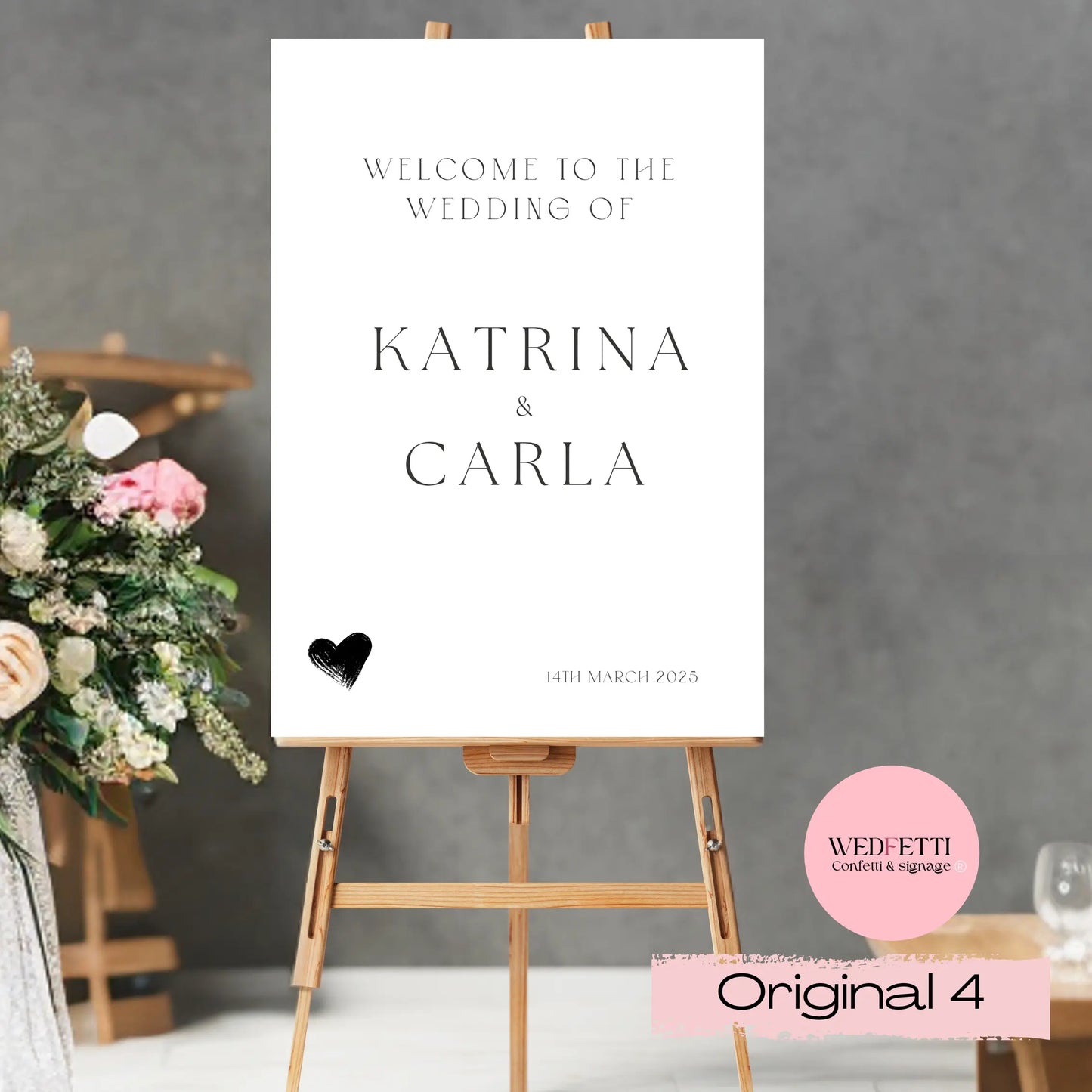 Welcome sign WedFetti