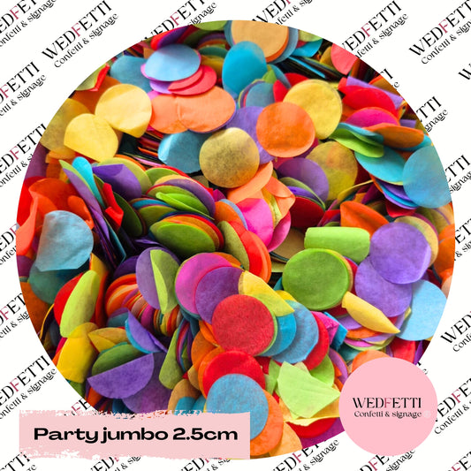 Biodegradable Confetti Slow falling paper jumbo 2.5cm - Party jumbo mix