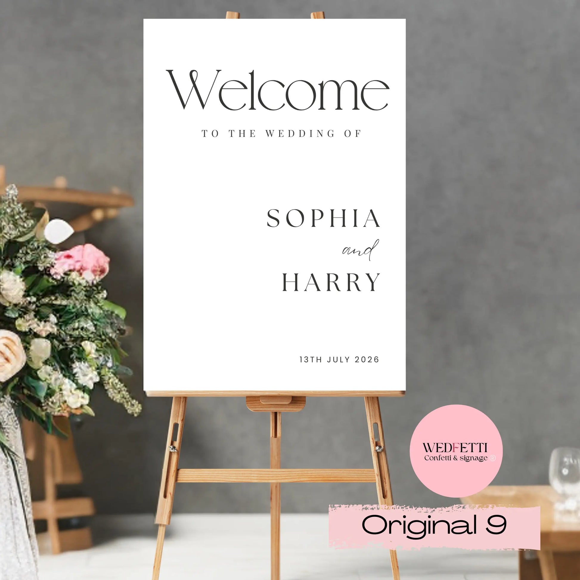 Welcome sign WedFetti