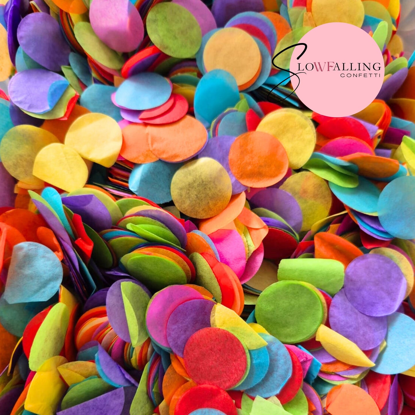 Biodegradable Confetti Slow falling paper jumbo 2.5cm - Party jumbo mix