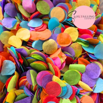 Biodegradable Confetti Slow falling paper jumbo 2.5cm - Party jumbo mix