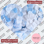 Biodegradable paper Confetti hearts - Dusty Blue white