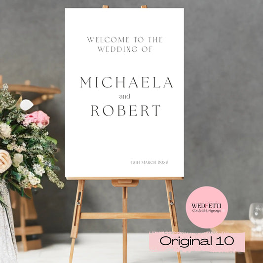 Welcome sign WedFetti