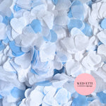 Biodegradable paper Confetti hearts - Dusty Blue white
