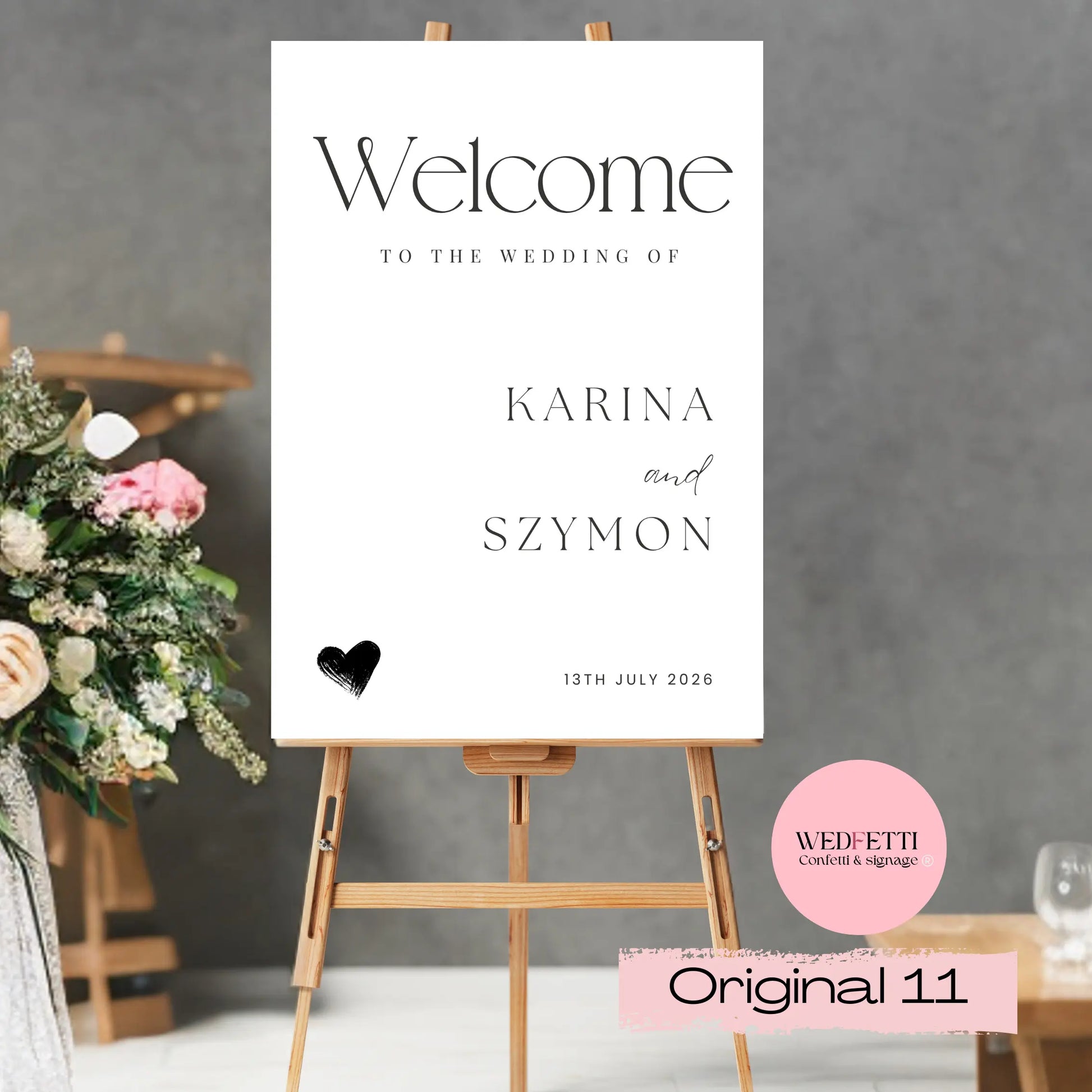 Welcome sign WedFetti