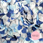 Biodegradable paper Confetti hearts - 3 Blue Dusty + White