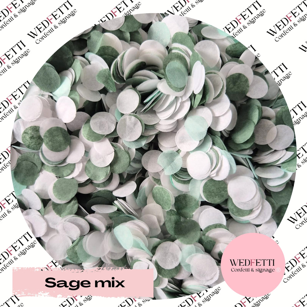 Slow falling paper Confetti - Sage mix