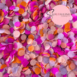 Slow falling paper Confetti - Electric Fuschia Orange Pink Lavender