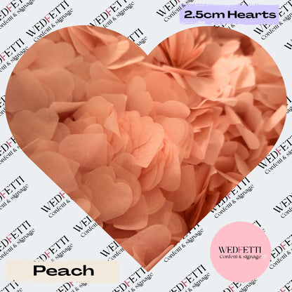 Biodegradable paper Confetti hearts - Peach