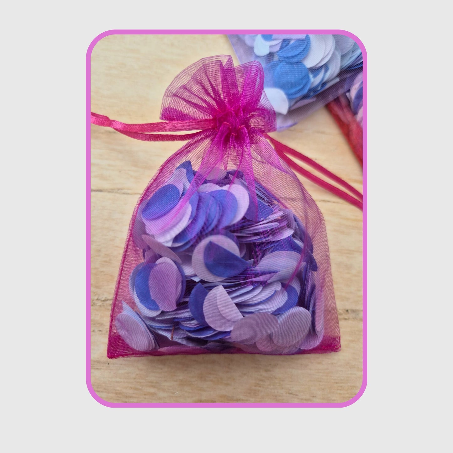 Coloured sheer drawstring organza bags