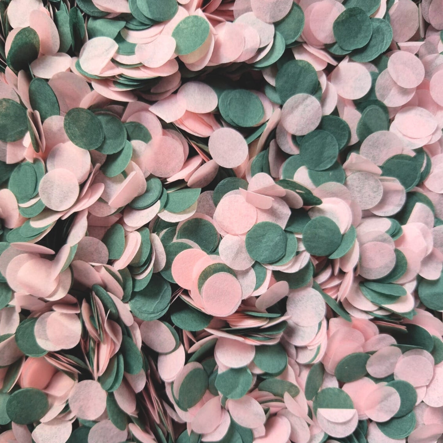Slow falling paper Confetti - Forest + Baby Pink