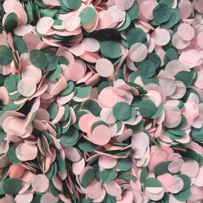 Slow falling paper Confetti - Forest + Baby Pink