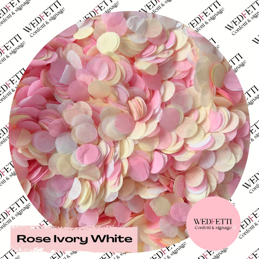 Slow falling paper Confetti - Rose Ivory White
