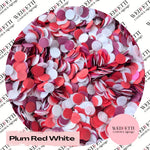 Slow falling paper Confetti - Plum Red White
