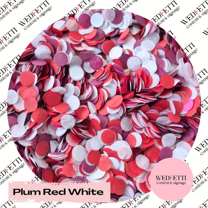 Slow falling paper Confetti - Plum Red White